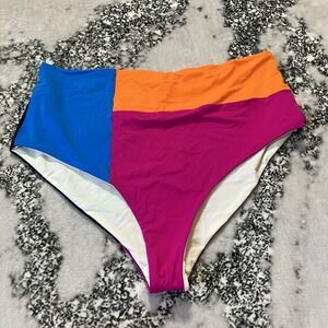 Mara Hoffman Swimwear Bottom Womens Size 3X Lydia Color block‎ Multi